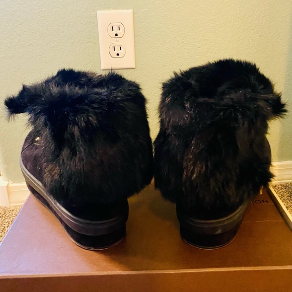 EUC Louis Vuitton Black Suede Rabbit Fur Jazzy High-Top Sneakers - Picture 9 of 15